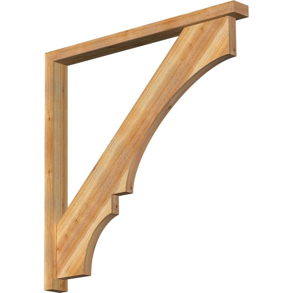 Ekena Millwork Balboa Block Rough Sawn Bracket w/ Offset Brace, Western Red Cedar, 4"W x 44"D x 44"H BKT0402X44X44BOA05RWR - main